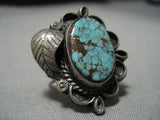 Important Red Mountain Turquoise Vintage Native American Jewelry Navajo Sterling Silver Ring Old-Nativo Arts