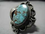 Important Red Mountain Turquoise Vintage Native American Jewelry Navajo Sterling Silver Ring Old-Nativo Arts