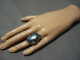Important Red Mountain Turquoise Vintage Native American Jewelry Navajo Sterling Silver Ring Old-Nativo Arts