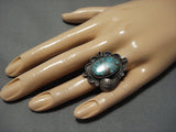 Important Red Mountain Turquoise Vintage Native American Jewelry Navajo Sterling Silver Ring Old-Nativo Arts