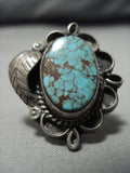 Important Red Mountain Turquoise Vintage Native American Jewelry Navajo Sterling Silver Ring Old-Nativo Arts
