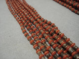 Important Roe Yazzie Navajo Sterling Silver Coral Native American Necklace-Nativo Arts