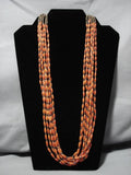 Important Roe Yazzie Navajo Sterling Silver Coral Native American Necklace-Nativo Arts
