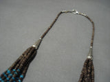 Important Roe Yazzie Navajo Sterling Silver Turquoise Native American Necklace-Nativo Arts