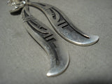 Important Roy Talahaftewa Hopi Native American Jewelry Silver Earrings-Nativo Arts