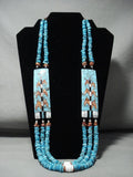 Important Santo Domingo **turquoise Corwn Plants** Native American Jewelry Silver Necklace-Nativo Arts