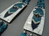 Important!! Santo Domingo Turquoise Parrot Sterling Native American Jewelry Silver Necklace-Nativo Arts