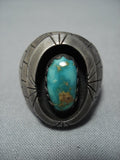 Important Sherm Isa Royston Turquoise Vintage Native American Jewelry Navajo Sterling Silver Brick Ring-Nativo Arts