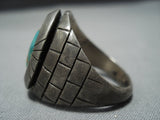 Important Sherm Isa Royston Turquoise Vintage Native American Jewelry Navajo Sterling Silver Brick Ring-Nativo Arts
