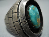 Important Sherm Isa Royston Turquoise Vintage Native American Jewelry Navajo Sterling Silver Brick Ring-Nativo Arts