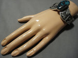 Important Smithsonian Gilbert Turquoise Vintage Native American Jewelry Navajo Sterling Silver Bracelet-Nativo Arts
