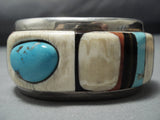 Important! Special White Stone Vintage Native American Jewelry Navajo Turquoise Sterling Silver Bracelet-Nativo Arts