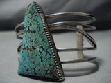 Important Teesyatoh Shepard Turquoise Vintage Native American Jewelry Navajo Sterling Silver Bracelet-Nativo Arts