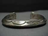 Important Thick Heavy!! Vintage Native American Jewelry Navajo Orville Tsinnie Sterling Silver Bracelet-Nativo Arts