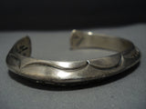Important Thick Heavy!! Vintage Native American Jewelry Navajo Orville Tsinnie Sterling Silver Bracelet-Nativo Arts