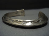 Important Thick Heavy!! Vintage Native American Jewelry Navajo Orville Tsinnie Sterling Silver Bracelet-Nativo Arts