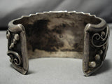 Important Tom David Vintage Native American Navajo #8 Turquoise Sterling Silver Bracelet Old-Nativo Arts
