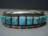 Important Tommy Tso Squared Turquoise Coral Sterling Native American Jewelry Silver Bracelet Old-Nativo Arts
