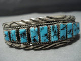 Important Tommy Tso Vintage Native American Jewelry Navajo Turquoise Sterling Silver Cuff Bracelet Old-Nativo Arts