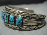 Important Tommy Tso Vintage Native American Jewelry Navajo Turquoise Sterling Silver Cuff Bracelet Old-Nativo Arts
