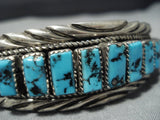 Important Tommy Tso Vintage Native American Jewelry Navajo Turquoise Sterling Silver Cuff Bracelet Old-Nativo Arts