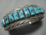 Important Tommy Tso Vintage Native American Jewelry Navajo Turquoise Sterling Silver Cuff Bracelet Old-Nativo Arts