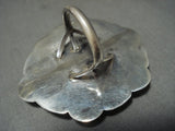 Important Tso Family Gigantic Navajo Turquoise Native American Jewelry Silver Ring-Nativo Arts