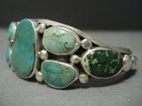 Important Verdy Jake Royston Green Turquoise Vintage Sterling Native American Jewelry Silver Bracelet-Nativo Arts