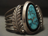 Important Very Old Navajo Vintage Crow Springs Turquoise Native American Jewelry Silver Bracelet-Nativo Arts
