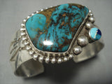 Important Vidal Aragon Turquoise Vintage Santo Domingo Sterling Native American Jewelry Silver Bracelet-Nativo Arts