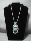 Important Vintage Francisco Gomex Turquoise Sterling Native American Jewelry Silver Navajo Styl Necklace-Nativo Arts