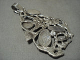 Important Vintage Francisco Gomez Persin Turquoise Native American Jewelry Silver Pendant-Nativo Arts
