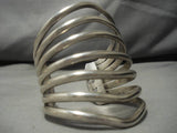 Important Vintage Heavy David Tune Native American Navajo Sterling Silver Bracelet Old-Nativo Arts