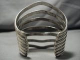 Important Vintage Heavy David Tune Native American Navajo Sterling Silver Bracelet Old-Nativo Arts