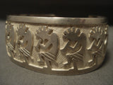 Important Vintage Hopi 'Dancing Kokopelli' Steve Sockyma Native American Jewelry Silver Bracelet-Nativo Arts