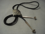 Important Vintage Hopi Native American Jewelry Silver Bead Native American Jewelry Silver Bolo Tie Old-Nativo Arts