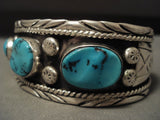 Important Vintage Hopi/ Navajo Victor Coochwytewa Turquoise Native American Jewelry Silver Bracelet-Nativo Arts
