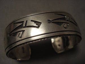 Important Vintage Hopi Perry Fred (d.) Native American Jewelry Silver Bracelet-Nativo Arts