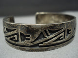 Important Vintage Hopi Phillip Honanie Sterling Silver Bracelet Old-Nativo Arts