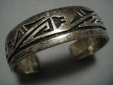 Important Vintage Hopi Phillip Honanie Sterling Silver Bracelet Old-Nativo Arts
