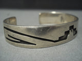 Important Vintage Hopi Sterling Native American Jewelry Silver Kyasousie Bracelet Old Cuff Jewelry-Nativo Arts