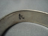 Important Vintage Hopi Sterling Native American Jewelry Silver Kyasousie Bracelet Old Cuff Jewelry-Nativo Arts