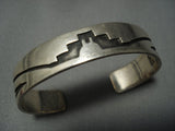 Important Vintage Hopi Sterling Native American Jewelry Silver Kyasousie Bracelet Old Cuff Jewelry-Nativo Arts