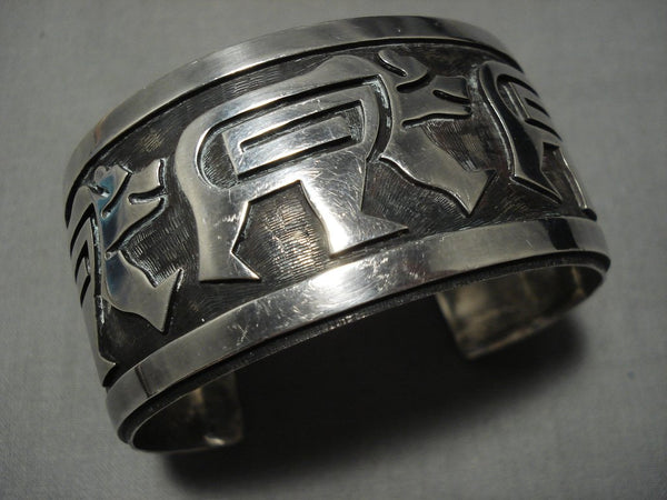 Important Vintage Native American Hopi Andrew Saufkie Sterling