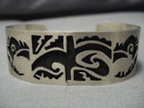 Important Vintage Native American Hopi Bernard Dallasvyoma Sterling Silver Bracelet Old-Nativo Arts