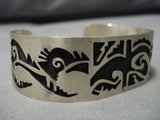 Important Vintage Native American Hopi Bernard Dallasvyoma Sterling Silver Bracelet Old-Nativo Arts