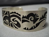 Important Vintage Native American Hopi Bernard Dallasvyoma Sterling Silver Bracelet Old-Nativo Arts