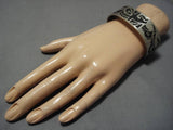 Important Vintage Native American Hopi Bernard Dallasvyoma Sterling Silver Bracelet Old-Nativo Arts