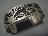 Important Vintage Native American Hopi Bernard Dallasvyoma Sterling Silver Bracelet Old-Nativo Arts