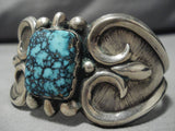 Important Vintage Native American Hopi Lander Blue Turquoise Sterling Silver Bracelet Old-Nativo Arts